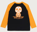 A BATHING APE BAPE KIDS BABY MILO SKULL RAGLAN LS TEE