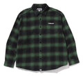 A BATHING APE A BATHING APE LOGO OMBRE CHECK FLANNEL L/S SHIRT