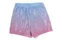 A BATHING APE Ladies' DIP DYE MULTI LOGO SHORTS
