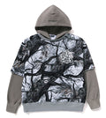 A BATHING APE TREE EDGE CAMO LAYERED PULLOVER HOODIE
