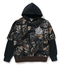 A BATHING APE TREE EDGE CAMO LAYERED PULLOVER HOODIE