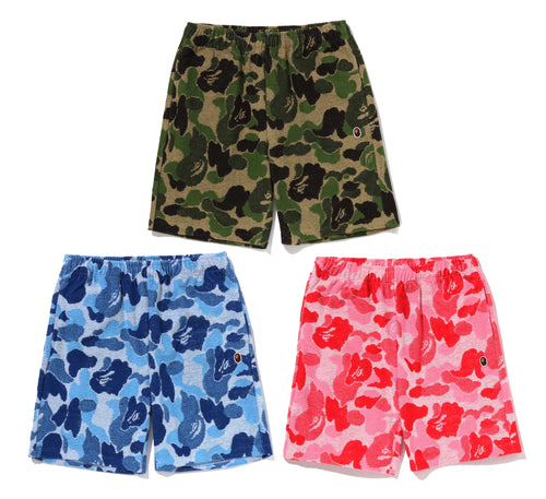 A BATHING APE ABC CAMO PILE ONE POINT SWEAT SHORTS
