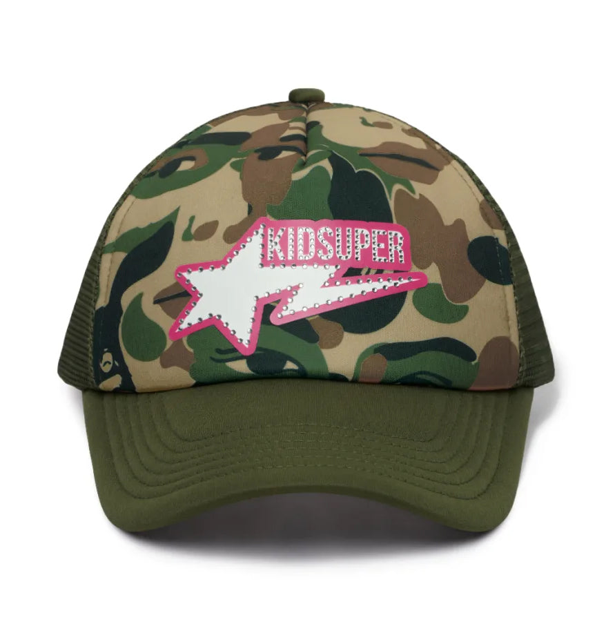A BATHING APE BAPE x KIDSUPER BAPE STA LOGO RHINESTONE