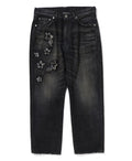 A BATHING APE STA PATCH WORK LOOSE FIT DENIM PANTS