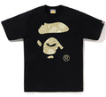A BATHING APE JAPANESE INDIGO ART CAMO APE FACE TEE