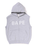 A BATHING APE HEAVY WASHED RHINESTONE SLEEVELESS RELAXED FIT ZIP HOODIE