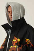 A BATHING APE PADDED SHARK CROPPED FIT PULLOVER HOODIE