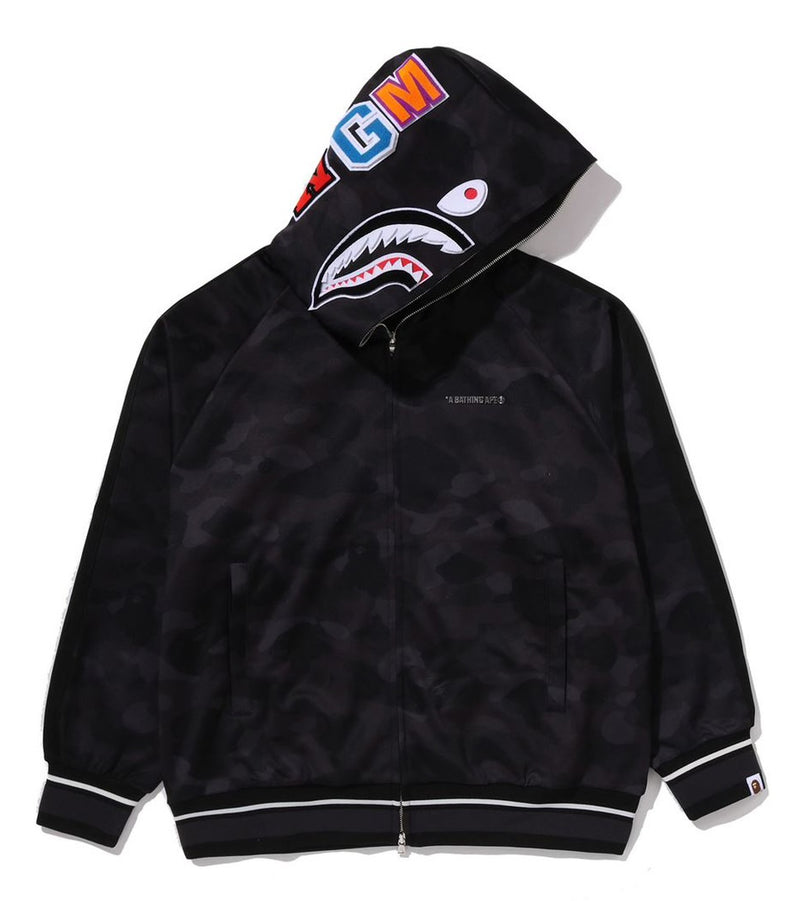 A BATHING APE COLOR CAMO SHARK RELAXED FIT HOODIE TRACK JACKET