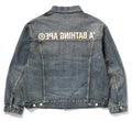 A BATHING APE DISTRESSED 13oz DENIM TRACKER JACKET