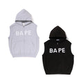 A BATHING APE HEAVY WASHED RHINESTONE SLEEVELESS RELAXED FIT ZIP HOODIE