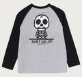 A BATHING APE BAPE KIDS BABY MILO SKULL RAGLAN LS TEE