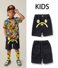 A BATHING APE BAPE KIDS MILO FACE 10 OZ DENIM SHIRTS
