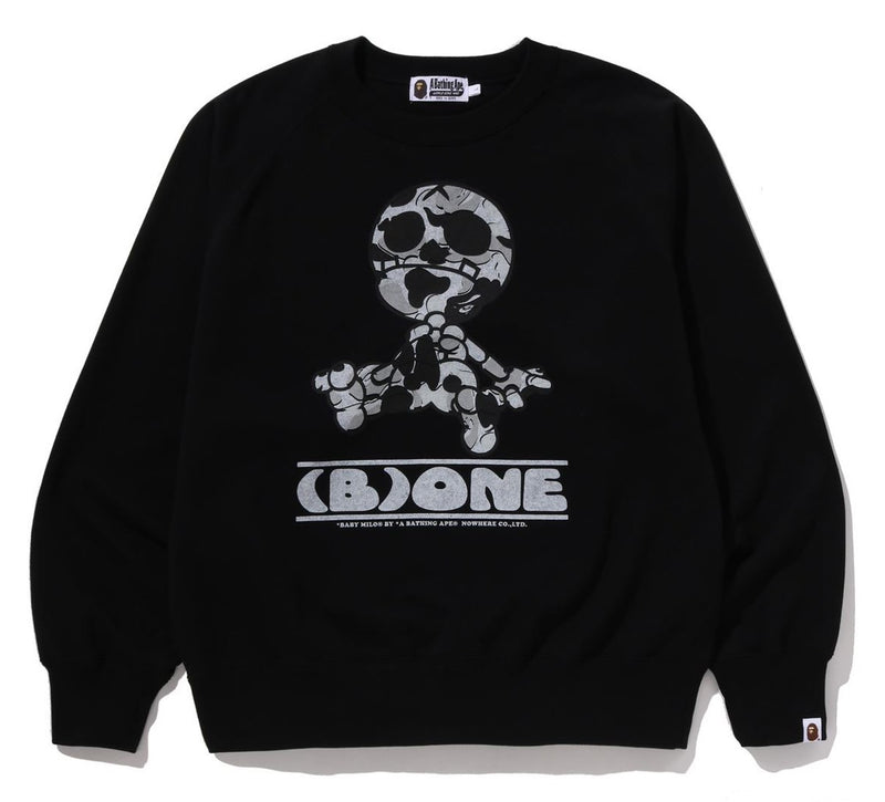A BATHING APE BAPE HALLOWEEN MILO BONE RELAXED FIT CREWNECK SWEAT SHIRT