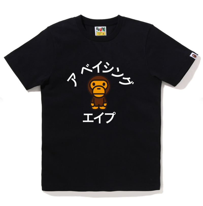 A BATHING APE Ladies' BABY MILO KATAKANA COLLEGE TEE