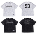 A BATHING APE CAMO STRIPE BASEBALL LOGO RELAXED FIT TEE