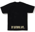 A BATHING APE JAPANESE INDIGO ART CAMO APE FACE TEE