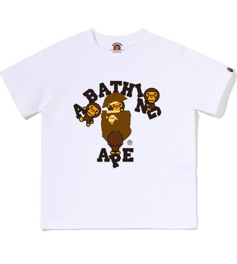 A BATHING APE BAPE KIDS COLLEGE MILO TEE