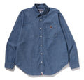 A BATHING APE ONE POINT CHAMBRAY SHIRT