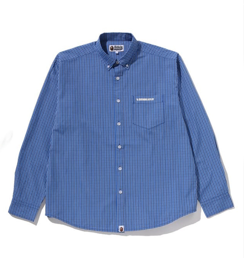 A BATHING APE PLAID POPLIN L/S SHIRT