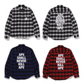 A BATHING APE BLOCK CHECK RELAXED FIT SHIRT