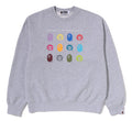 A BATHING APE HEAVY WASHED MULTI LOGO RELAXED FIT CREWNECK SWEAT SHIRT