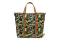A BATHING APE ABC CAMO PU OSTRICH TOTE BAG