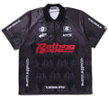 A BATHING APE FLAME PATTERN OVERALL PRINT HALF ZIP RELAXED FIT POLO SHIRT