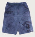 A BATHING APE FAKE PRINT RELAXED FIT SWEAT SHORTS