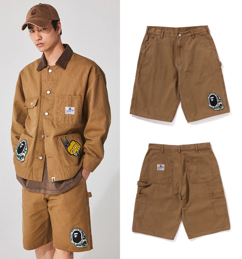 A BATHING APE WASHED DUCK PAINTER SHORTS
