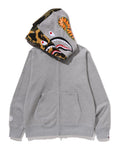 A BATHING APE SHARK FULL ZIP DOUBLE HOODIE