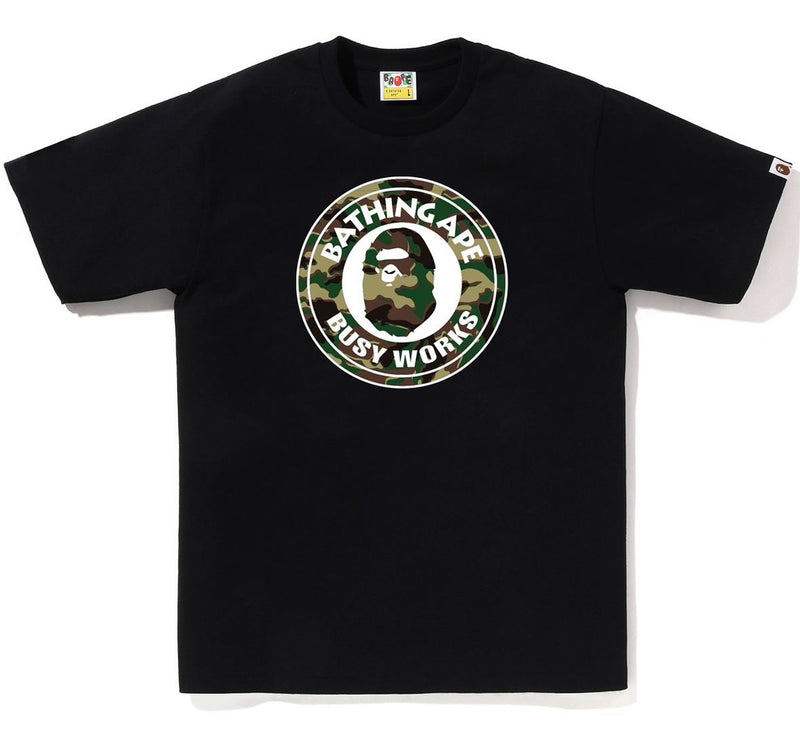 A BATHING APE GLITCH WOODLAND CAMO BUSY WORKS TEE