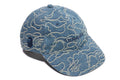 A BATHING APE LINE CAMO JACQUARD MULTI LOGO DENIM CAP