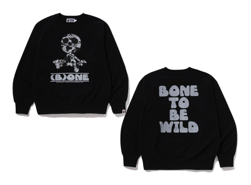 A BATHING APE BAPE HALLOWEEN MILO BONE RELAXED FIT CREWNECK SWEAT SHIRT