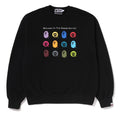 A BATHING APE HEAVY WASHED MULTI LOGO RELAXED FIT CREWNECK SWEAT SHIRT