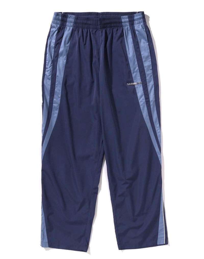 A BATHING APE LINE CAMO METAL LOGO RELAXED FIT TRACK PANTS