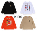 A BATHING APE BAPE KIDS MULTI LOGO L/S TEE ( KIDS & JUNIOR )