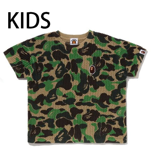 A BATHING APE BAPE KIDS ABC CAMO CROCHET KNIT RELAXED FIT SWEATER