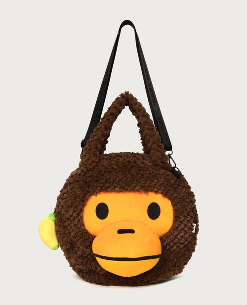 A BATHING APE BABY MILO STORE BABY MILO FAUX FUR LARGE TOTE BAG