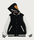 A BATHING APE DETACHABLE SHARK HOODIE VARSITY JACKET