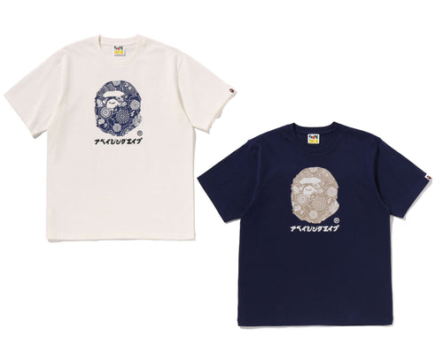 A BATHING APE JAPANESE INDIGO ART CAMO BY BATHING APE TEE