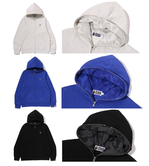 A BATHING APE ONE POINT FULL ZIP HOODIE