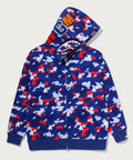 A BATHING APE STA STRIKE CAMO SHARK RELAXED FIT FULL ZIP HOODIE