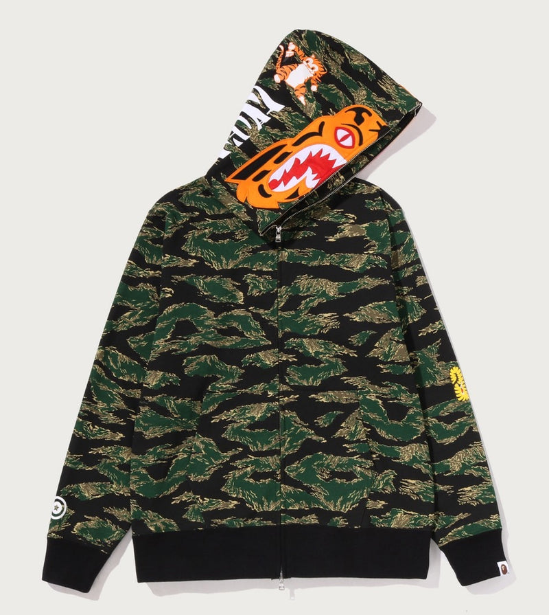 A BATHING APE TIGER CAMO TIGER FULL FIT ZIP HOODIE