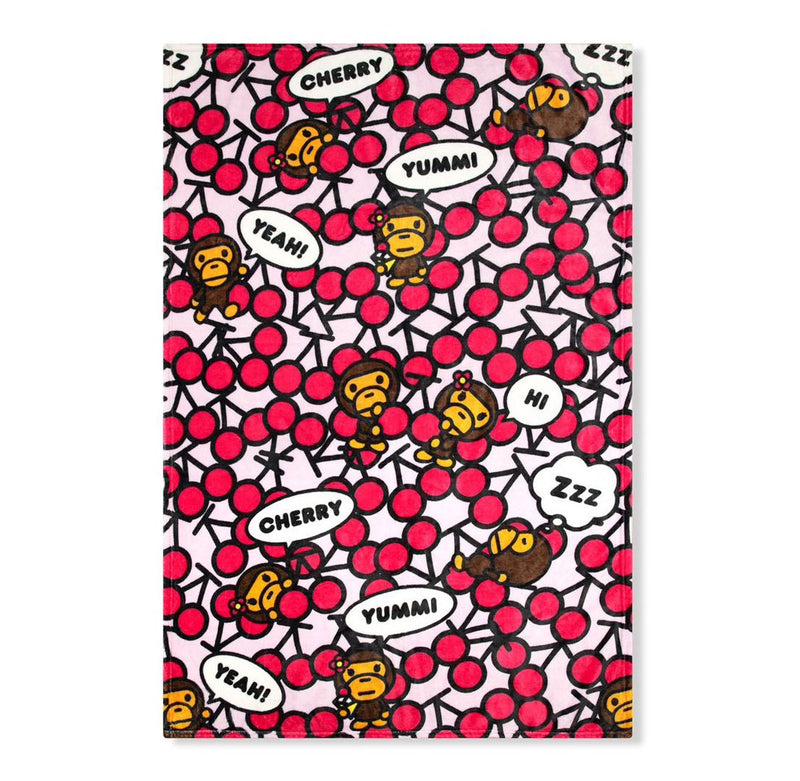 A BATHING APE BABY MILO STORE BABY MILO CHERRY PATTERN BLANKET