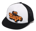 A BATHING APE BAPE KIDS MILO ON BAPE MESH CAP