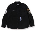 A BATHING APE BATHING APE LOGO MILITARY L/S SHIRT