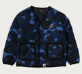 A BATHING APE BAPE KIDS COLOR CAMO STA QUILTING REVERSIBLE LIGHT DOWN JACKET