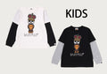 A BATHING APE BAPE KIDS BABY MILO SKULL LAYERED SLEEVES LS TEE