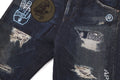 A BATHING APE BAPE KIDS BAPE EMBLEM DENIM PRINT SWEAT PANTS