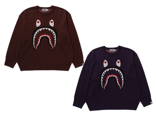 A BATHING APE SHARK JACQUARD KNIT SWEATER